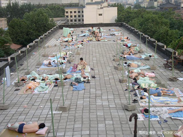 西安财经学院的宿舍楼顶