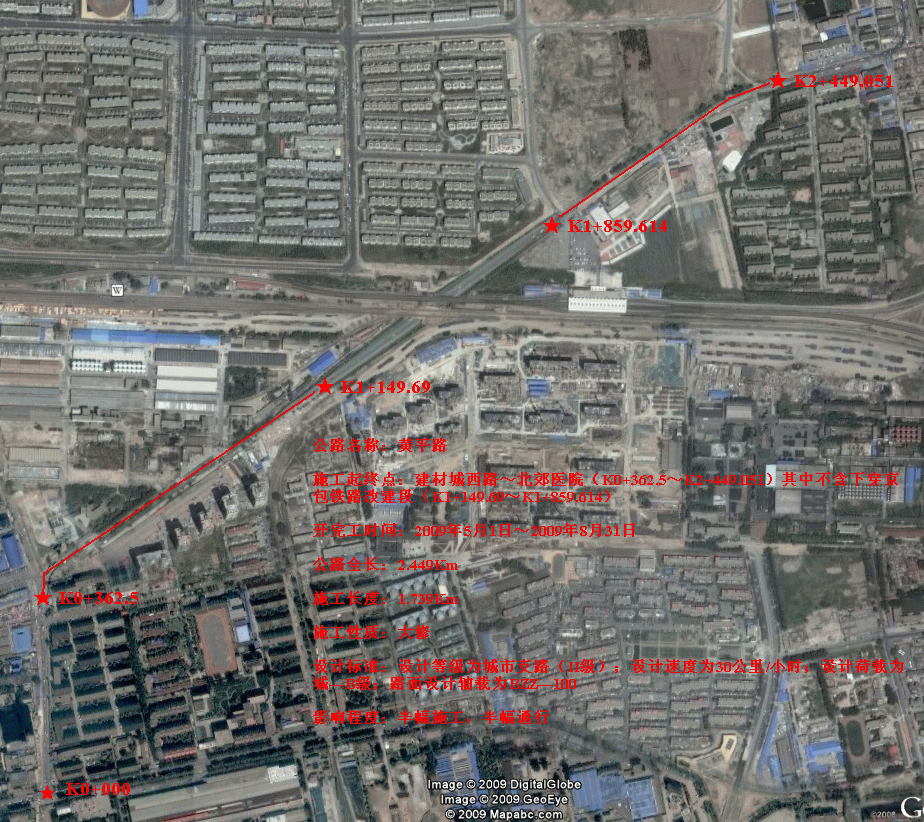 霍营地铁前的黄平路大修工程