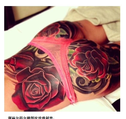 英国歌手谢丽尔科尔臀部玫瑰纹身网友吐槽像屎图