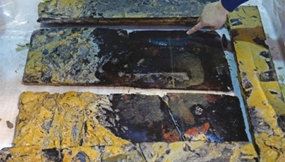 海昏侯墓出土屏风。